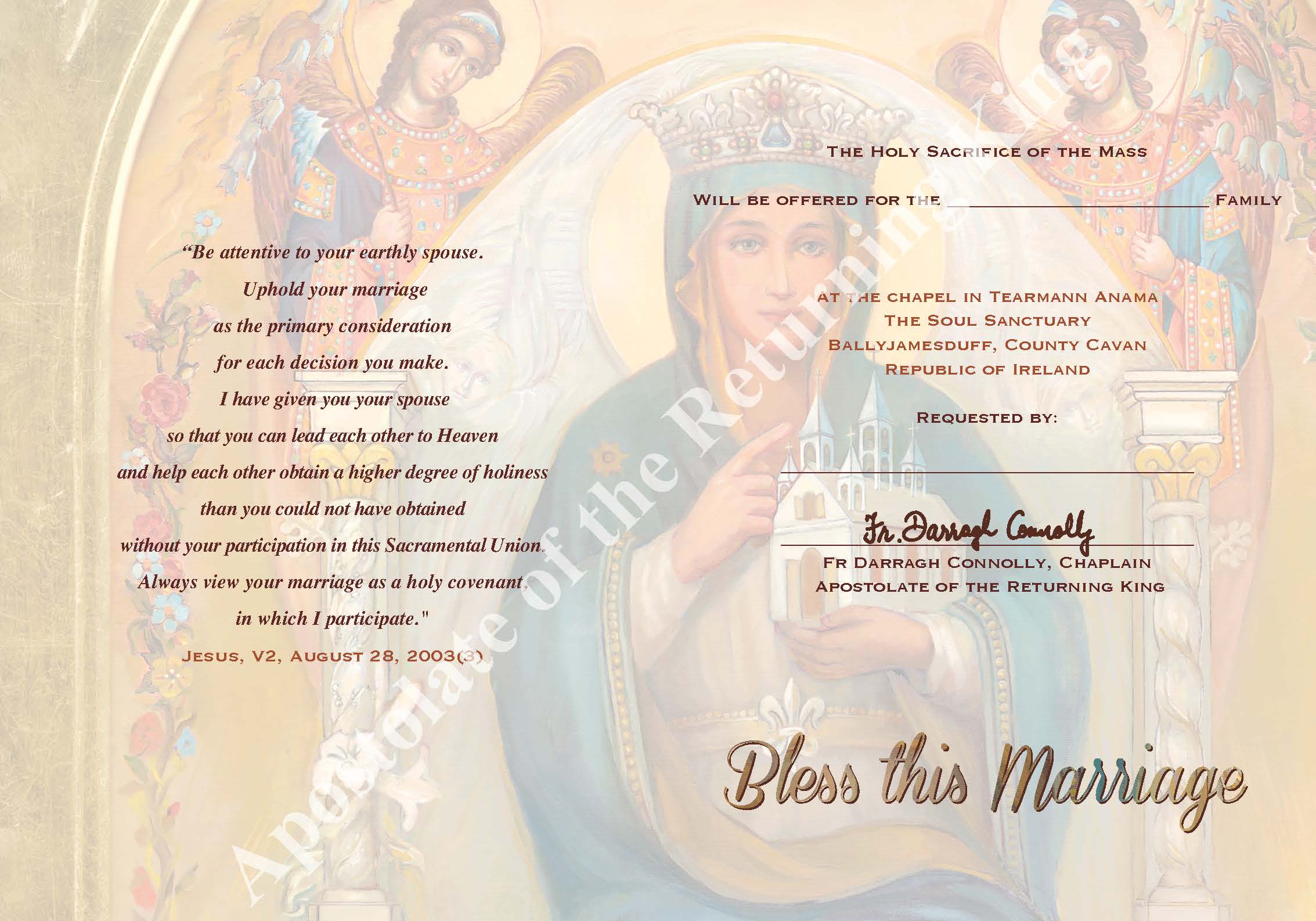Mass Card Set- Bless This Marriage - Image 3