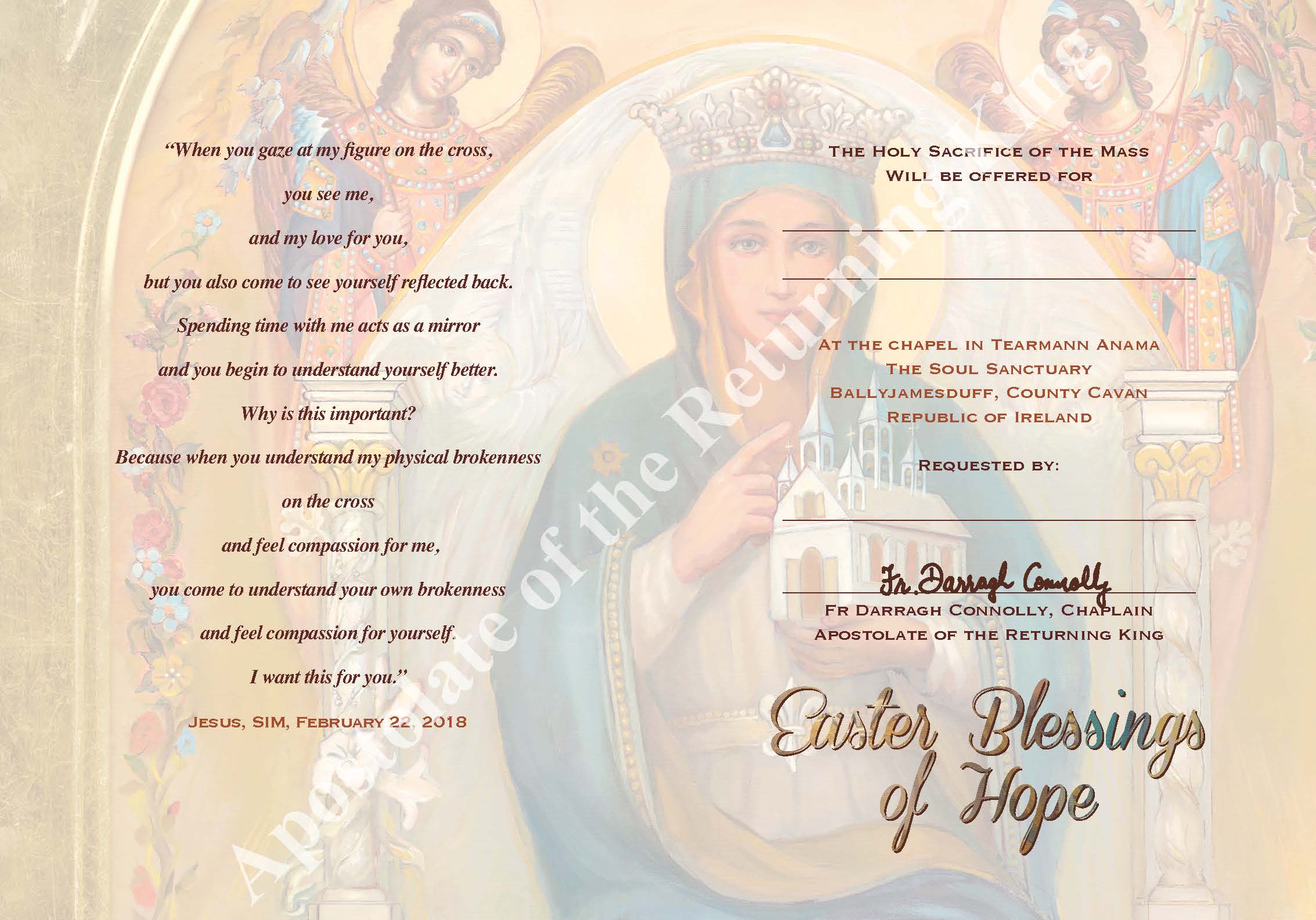 Easter Blessings of Hope Mass Card - Image 2