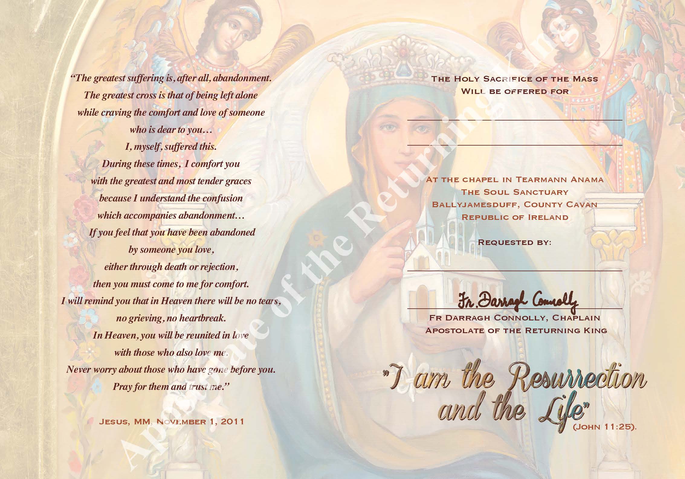 With Deepest Sympathy Mass Card - Image 2